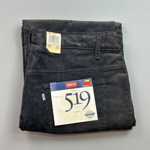 Vintage Levis 519 Corduroy Pants Mens 40x32 Gray Straight Leg USA Made 80s NOS